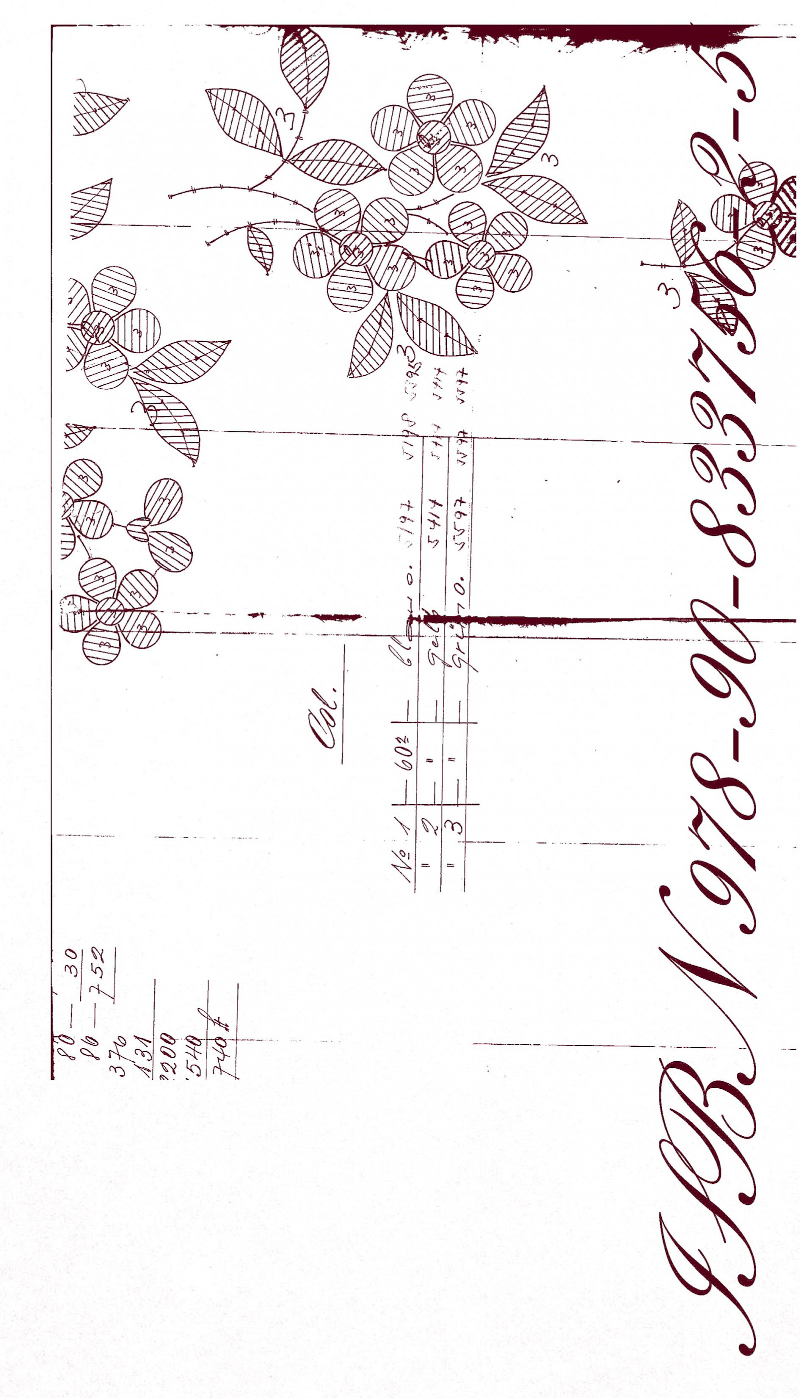 Image - Technical drawing of the Forget Me Not handkachief with ISBN Nr. of the book Forget Me Not